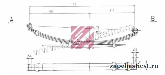 Рессора Хендай Портер усиленная о.н. M1277000
