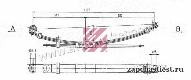 Рессора Хендай Портер 2 о.н. 55100-4F000