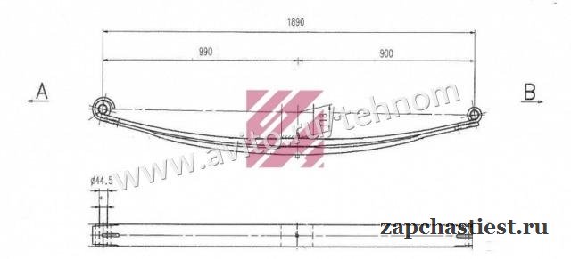 Рессора Вольво о.н. 257857 втулки М36x3 (M1037600)