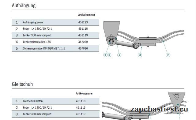 Рессора для Fliegl ASW fntxxx090090