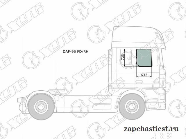 Стекло лобовое в резинку DAF 95(pegaso troner) TE4