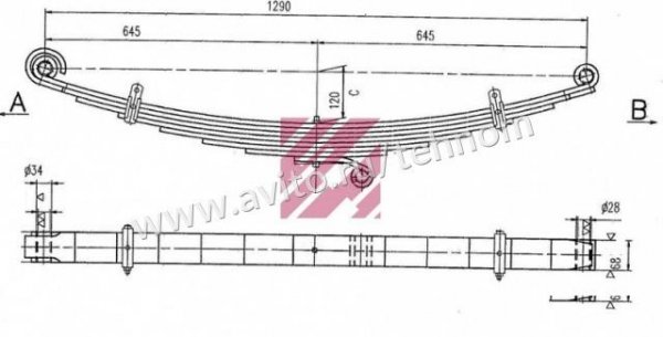 Рессора Хендай HD-120 о.н.54110-6A011(M1718200)